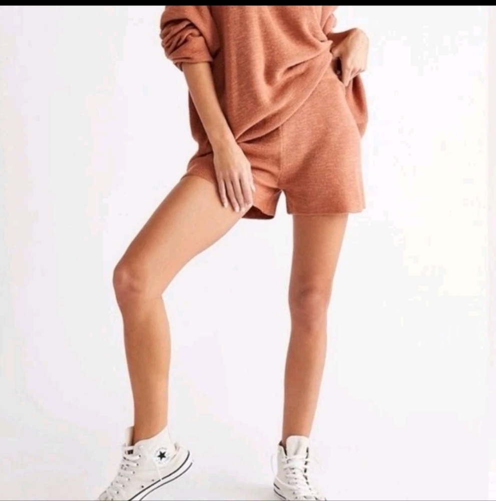 Free People  Beach Cozy High Waist Knit Shorts in Rust By FP Beach Size Small